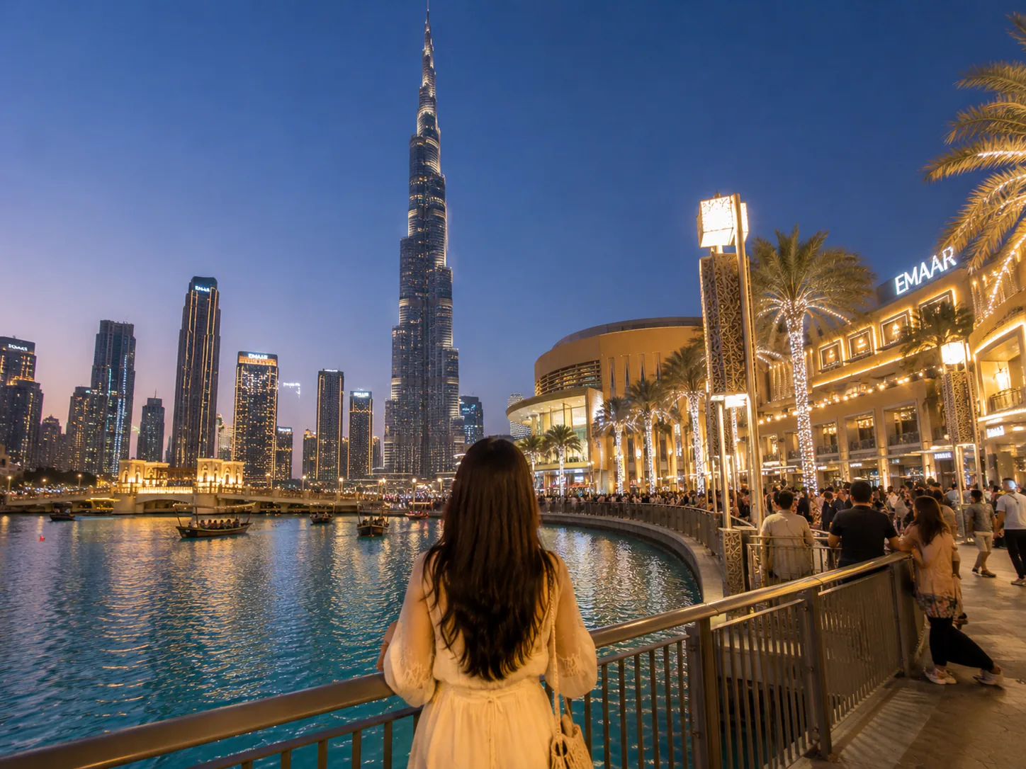 Dubai skyline at golden hour