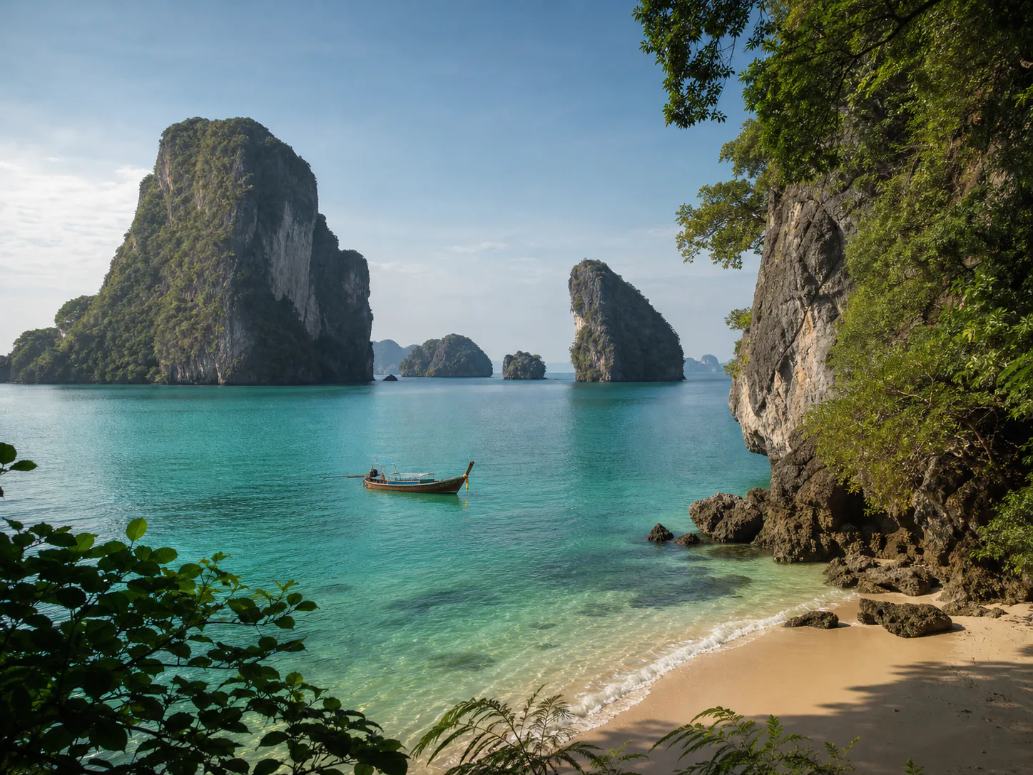 Limestone islands and turquoise sea in Phuket and Krabi